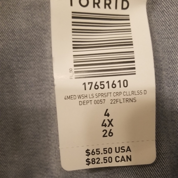 Sz 4 Torrid Collarless Crop Denim - Picture 8 of 12